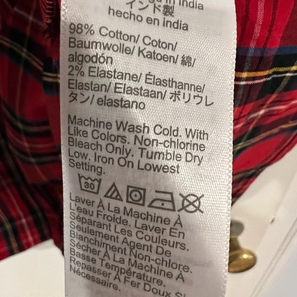 J.Crew Women’s Red Plaid Shirt Dress - Picture 7 of 7